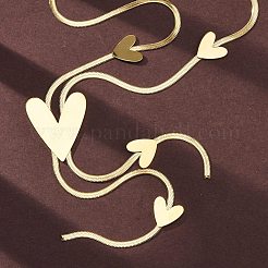304 Stainless Steel Heart Y Necklaces&nbsp;NJEW-R026-30G