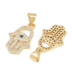 Brass Micro Pave Clear Cubic Zirconia Pendants&nbsp;KK-L275-51G-01