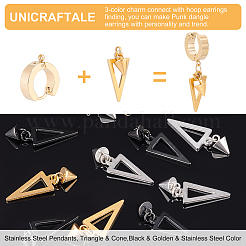 12Pcs 3 Colors 304 Stainless Steel Pendants&nbsp;STAS-UN0035-85