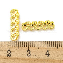 真鍮製透明キュービックジルコニアスペーサーバー  長持ちメッキ  鉛フリー＆カドミウムフリー  18KGP本金メッキ  17x3x4.5mm  穴：1.4mm&nbsp;KK-L075-009G