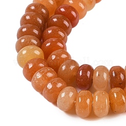 天然石レッドアベンチュリンビーズ連売り  ロンデル  8.5x5mm  穴：0.8mm  約75個/連  15.04インチ（38.2cm）&nbsp;G-L604-D01-01