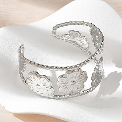 304 Stainless Steel Cuff Bangles for Women&nbsp;BJEW-Z096-04P