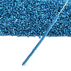 MIYUKIデリカビーズ  シリンダー  日本製シードビーズ  11/0  (db2514)duracoat 亜鉛メッキ DK カプリブルー  1.3x1.6mm  穴：0.8mm  約1600個/8g&nbsp;LS-X-SEED-J020-DB2514
