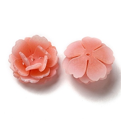 フラワービーズキャップ  DIYのジュエリーには  レッドオレンジ  22~24x13~14mm  穴：1~1.4mm&nbsp;SACR-C002-16