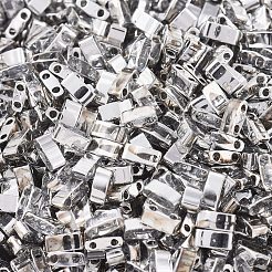 MIYUKIハーフティラビーズ  日本製シードビーズ  2の穴  （htl4575)クリスタルラブラドールフル  5x2.3x1.9mm  穴：0.8mm  約2500個/100g&nbsp;SEED-J020-HTL4575