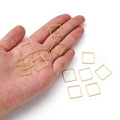 スクエア真鍮製フレームコネクター  ニッケルフリー  ゴールドカラー  15x15x1.1mm&nbsp;EC03015mm-NFG