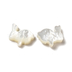 ナチュラルホワイトシェルビーズ  兎  貝殻色  11x11x3.5mm  穴：0.7mm&nbsp;BSHE-E026-08