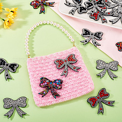 16Pcs 4 Colors Bowknot Rhinestone Patches&nbsp;PATC-TA0001-18