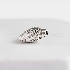 チベットスタイル刻まれたハート亜鉛合金ビーズ  アンティークシルバー  12x13x6mm  穴：1mm&nbsp;X-TIBEB-M028-01AS