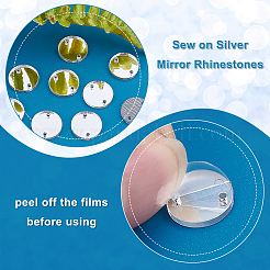 200Pcs Flat Round Acrylic Mirror Sew on Rhinestone&nbsp;FIND-GA0003-69