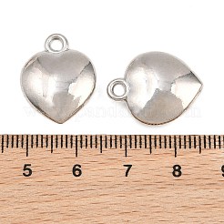 合金ペンダント  ハートチャーム  カドミウムフリー＆鉛フリー  プラチナ  20x16x6mm  穴：2mm&nbsp;AL-CBAC75C-01P