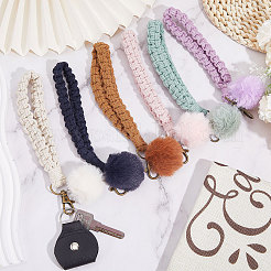 6Pcs 6 Colors Handmade Braided Wrist Lanyard Pendant Decorations&nbsp;AJEW-GL0002-24
