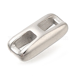 304ステンレススチールスライドチャーム  ステンレス鋼色  文字I  8.5x2.5x4mm  穴：1.5x2.5mm&nbsp;STAS-B075-37P-I