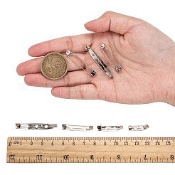 鉄のブローチ穴にセーフティキャッチバーピンをバックピン  プラチナ  20~40x5~6mm  穴：2mm&nbsp;IFIN-X0029-P