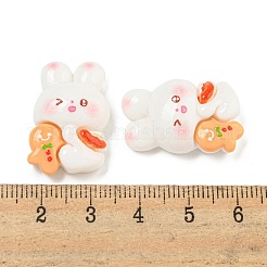 クリスマス ウサギ テーマ 不透明樹脂 デコデン カボション  ジンジャーブレッドマン  25x17x8.5mm&nbsp;CRES-B022-04A