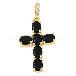 Rack Plating Brass Cubic Zirconia European Dangle Charms&nbsp;KK-P287-47G