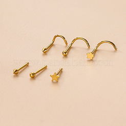 316l サージカルステンレススチール フィッシュテール ノーズリング  ゴールドカラー  スター  7mm  ピン：0.8mm&nbsp;WG6A6FF-06
