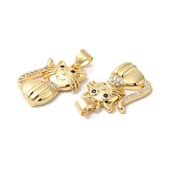 Rack Plating Brass Micro Pave Clear Cubic Zirconia Pendants&nbsp;KK-R144-11G