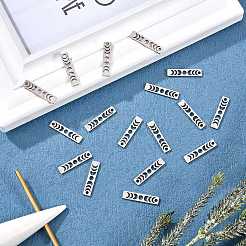 304ステンレススチールペンダント20個  月の満ち欠けのある長方形  ステンレス鋼色  26x6x1.5mm  穴：2mm&nbsp;FIND-SZ0006-03P