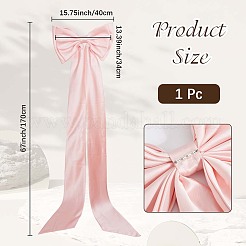衣服のウェディングドレスのアクセサリー用の取り外し可能なポリエステル製の蝶結び  ミスティローズ  1470x380x41mm&nbsp;AJEW-WH20020-205D