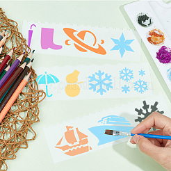 2 Sets 2 Styles PET Hollow Out Plastic Drawing Painting Stencils Templates&nbsp;AJEW-GF0006-91A