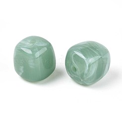 不透明なアクリルビーズ  正方形  ミディアムアクアマリン  17x16x16mm  穴：2.7mm&nbsp;OACR-ZX006-33I