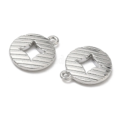 合金ペンダント  鉛フリー＆カドミウムフリー  コインチャーム  プラチナ  19x16x3mm  穴：1.5mm&nbsp;FIND-L026-02P