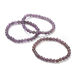 天然石アメジストビーズストレッチブレスレット  ラウンド  ビーズ：6~6.5mm  内径：2-1/4インチ（5.55cm）&nbsp;BJEW-D446-B-47