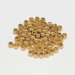 Rack Plating Brass Round Spacer Beads&nbsp;KK-I598-03G-RS