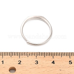ロジウムメッキ 925 スターリングシルバーの調節可能なリング  プラチナ  十二星座  牡羊座  2mm  内径：16mm&nbsp;RJEW-S397-01P-01