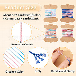 20M 4 Colors Braided Polyester Cord&nbsp;OCOR-TA0003-79