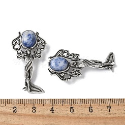 Angel Brass Natural Blue Spot Jasper Pendants&nbsp;KK-D361-02AS-30