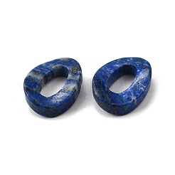 天然石ラピスラズリペンダント  楕円形のチャーム  23x18x6.5mm  穴：7.5x12.5mm&nbsp;G-Z082-01D