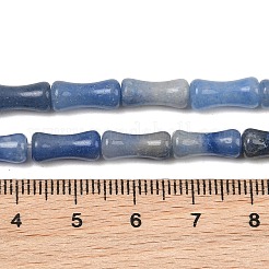 天然石ブルーアベンチュリンビーズ連売り  竹の共同  染め＆加熱  12x5mm  穴：1.2mm  約37個/連  14.96''（38センチメートル）&nbsp;GG-CBAEB22-A05-01