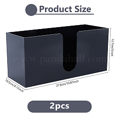 アクリルペーパーホルダー2個  トイレットペーパースタンド  長方形  ブラック  276x105x127mm  内径：270x100mm&nbsp;AJEW-WH0709-107