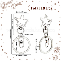 18Pcs Alloy Swivel Keychain Clasps&nbsp;KEYC-SP0001-48A-P
