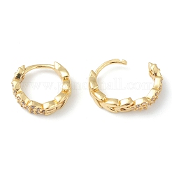 Brass Micro Pave Clear Cubic Zirconia Huggie Hoop Earrings&nbsp;EJEW-L234-029G