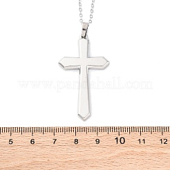 Cross 304 Stainless Steel Pendant Necklaces&nbsp;NJEW-H059-09P
