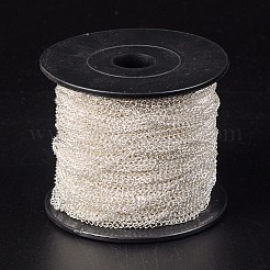 アイアン製ツイストチェーンカーブチェーン  溶接されていない  シルバーカラー  スプールで  リンク：約2 mm幅  長さ3.5mm  厚さ0.5mm  100 m /ロール&nbsp;CHS001Y-S