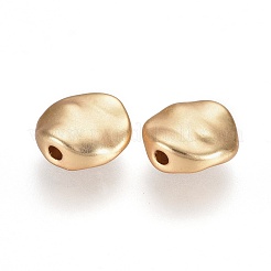 合金ビーズ  鉛フリー＆ニッケルフリー＆カドミウムフリー  フラットラウンド  マットゴールドカラー  10x4mm  穴：1.6mm&nbsp;TIBEB-A004-024MG-NR