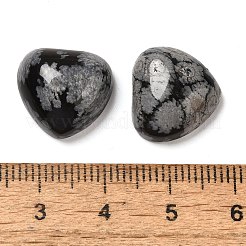 天然な雪片オブシディアンカボション  ハート  15x15x6mm&nbsp;G-F776-02A-05