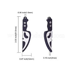 ハロウィーンのアクリルの大きなペンダント  ナイフの形  ブラック  51.5x12x4mm  穴：1.6mm  20個/セット&nbsp;MACR-CJ0001-18