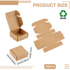 厚紙紙の郵便箱  配送ボックス  バリーウッド  正方形  6.5x6.5x3cm&nbsp;CON-WH0085-103B