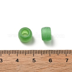 曇った透明なプラスチックビーズ  バレル  ライムグリーン  9x6mm  穴：4mm  約1080個/270g&nbsp;LS-KY-XCP0001-38
