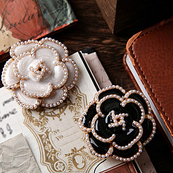 Flower Alloy Enamel & Plastic Pearl Clips&nbsp;AJEW-WH20130-221A-01