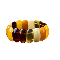 Rectangle Synthetic Amber Stretch Bracelets for Women&nbsp;FIND-PW0021-03-1