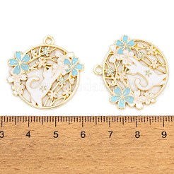 Rack Plating Alloy Enamel Pendants&nbsp;FIND-A040-07B-01G