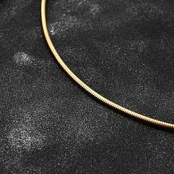 カジュアルスタイルの304ステンレススチールスネークチェーンチョーカーネックレス  カニカン付き  ゴールドカラー  17.7インチ（45cm）&nbsp;X-STAS-O037-05G