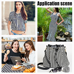 Polyester Stripe Fabric&nbsp;DIY-WH0504-777