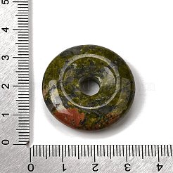 天然石ユナカイトペンダント  ドーナツ/円盤チャーム  29.5~30.5x7.5~8mm  穴：6.3~6.5mm&nbsp;G-F820-13A-08